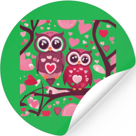 Cute Valentines Owl Stickers