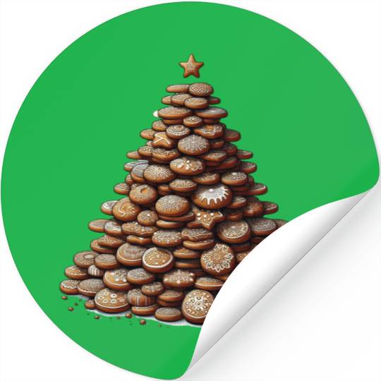 Gingerbread Christmas Tree - Festive Gifts Stickers