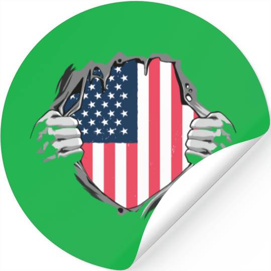 Bold American Flag Inside Design Stickers