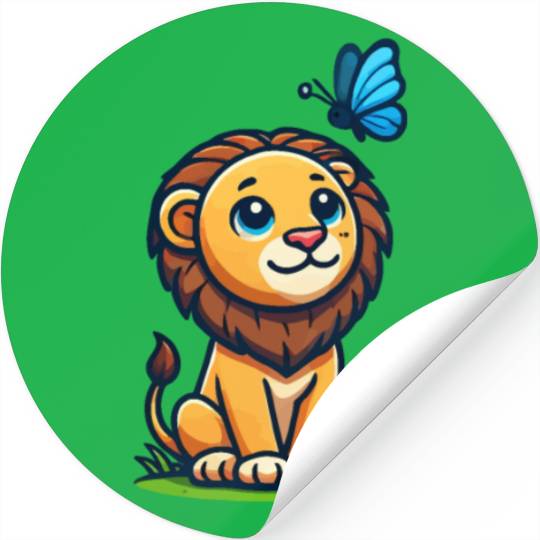 lion and butterfly Stickers