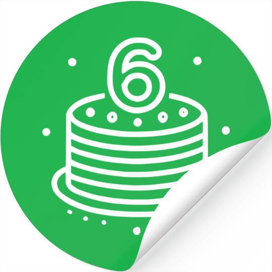 Children 6th Birthday cake Kid Vector path19 Stickers