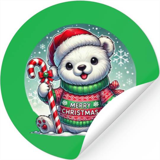Polar Bear Christmas Sweater - Christmas Gifts Stickers