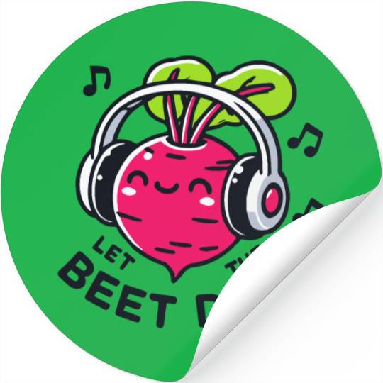 Let The Beet Drop Music Pun Stickers