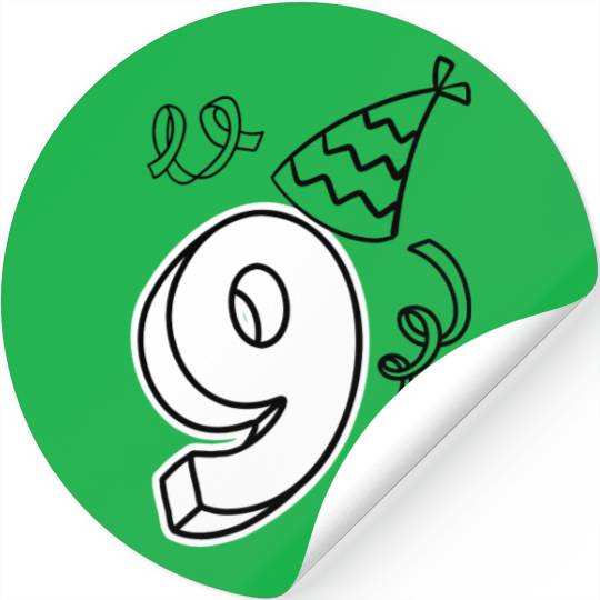 Coloring Stickers: Number 9 – Creative Birthday Keeps