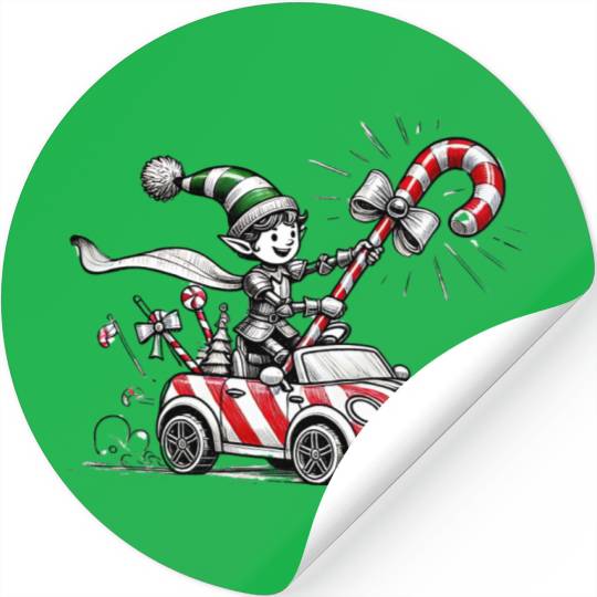 Elf Candy Joust Stickers