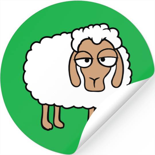 Sheep Tired Bored Look Little Sweet Lamb Bad Mood Stickers