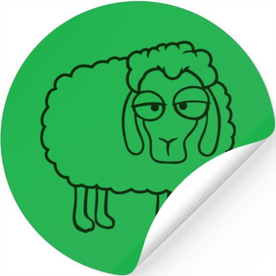 Sheep Tired Bored Look Little Sweet Lamb Bad Mood Stickers