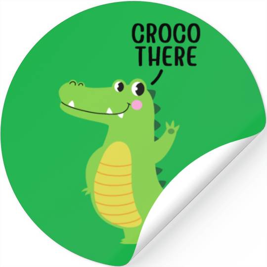 Crocodile Meme Croco There Cello There Hello There Stickers