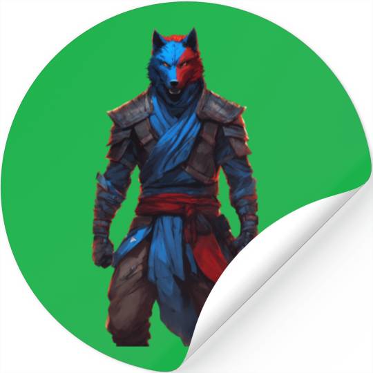 Samurai wolf Stickers