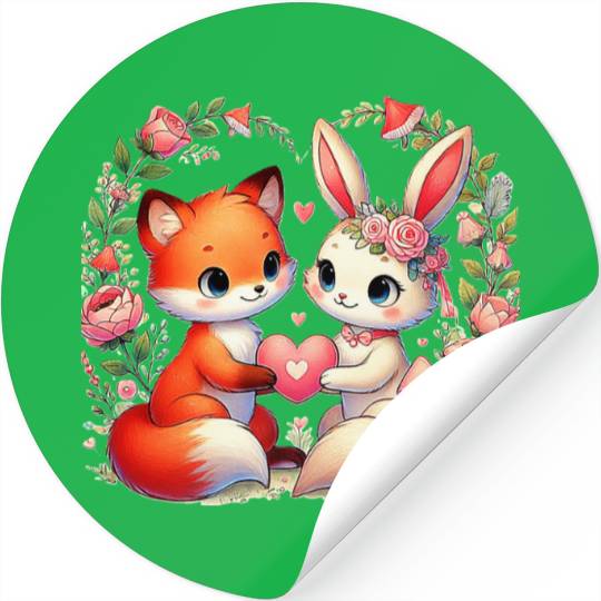 Beautiful couple heartvalentine's day design Stickers