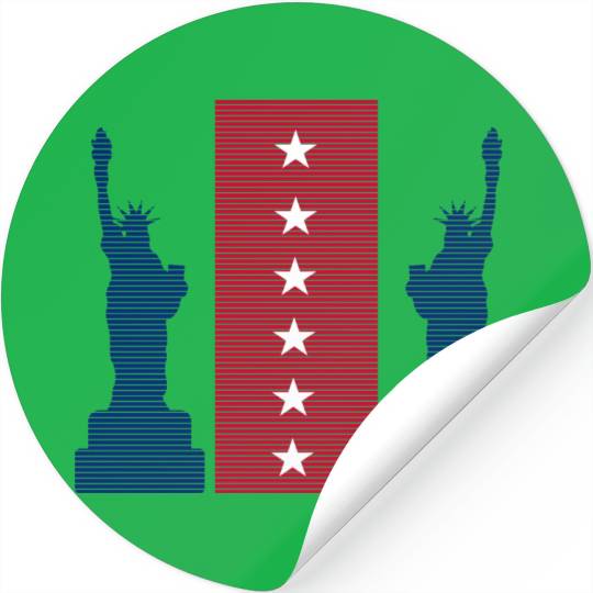 Stylized Statue of Liberty Graphic Design Stickers