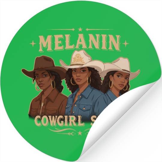 African American Melanin Cowgirl Swag Rodeo Stickers