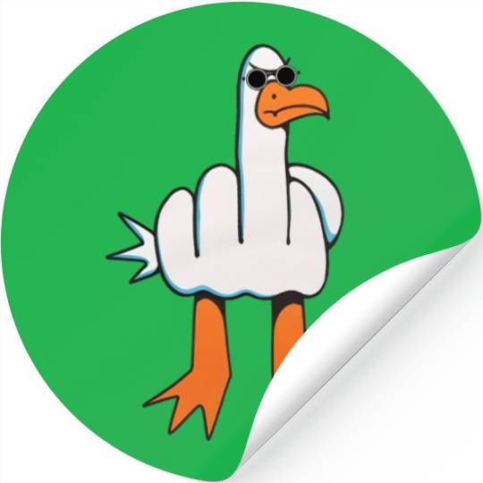 Rude Seagull Design Unis Funny Rude Seagulls Gift Stickers