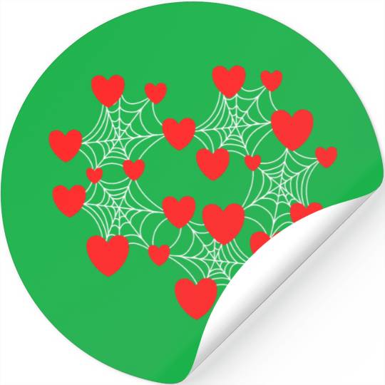 spiderwebs and hearts for valentine and halloween Stickers