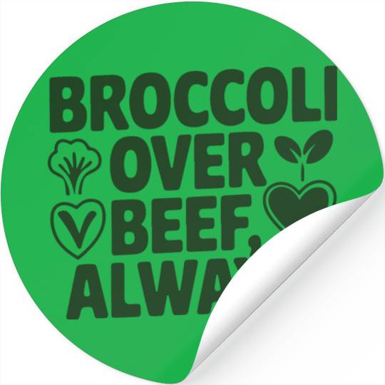 Funny Vegan Gift Bio Nature Green Broccoli Stickers