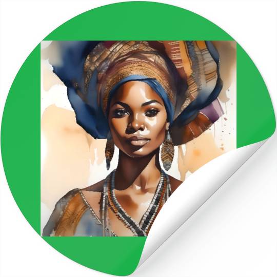 African Woman Portrait E Stickers