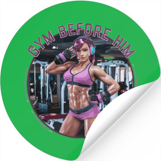 Gym Before Him for a Sporty women Stickers