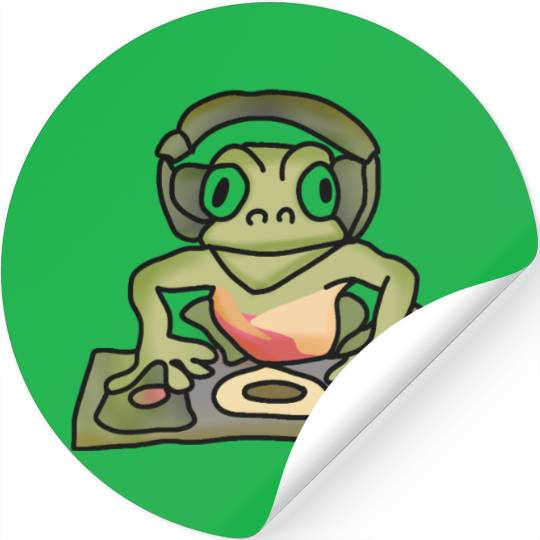 Street Retro Frog with Headphones | Funny Stickers
