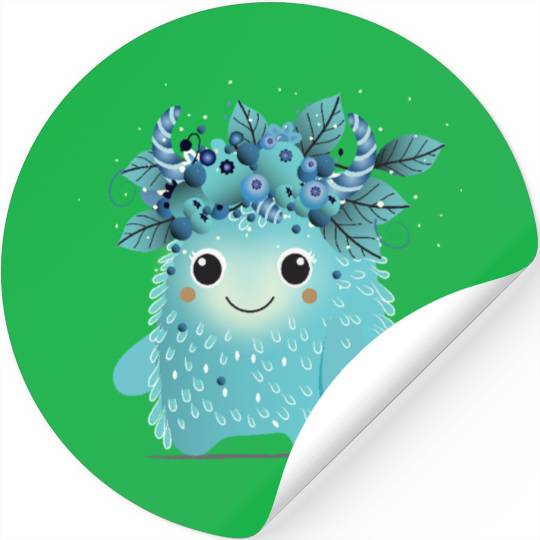 Cute Blueberry Monster - Fruity and Playful Stickers