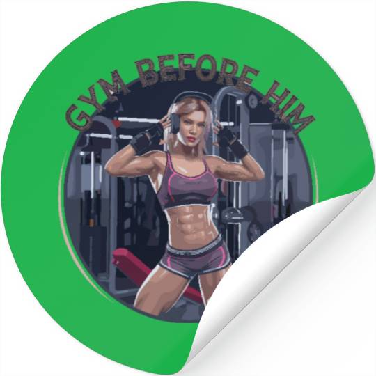 Gym Before Him for a Sporty women Stickers