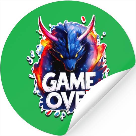 Game Over - Dragon Art - Graffiti Style - Gamer Sl Stickers