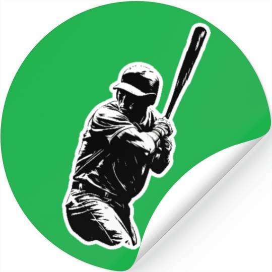 Baseball Player Black And White Stickers