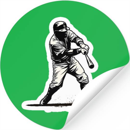 Baseball Player Black And White Stickers