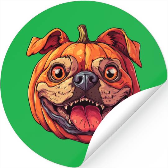 Pumpkin Dog Halloween Dog Pumpkin Stickers
