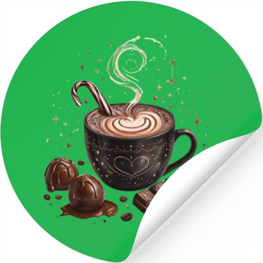 Cozy Hot Chocolate with Sweet Treats Stickers