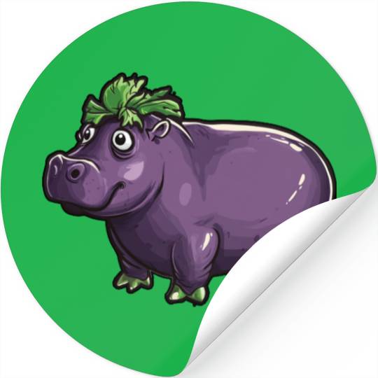 Hip Eggplant Stickers