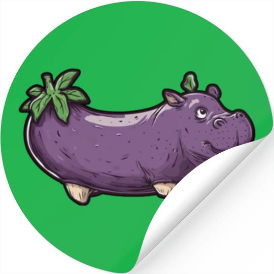 Hip Eggplant Stickers