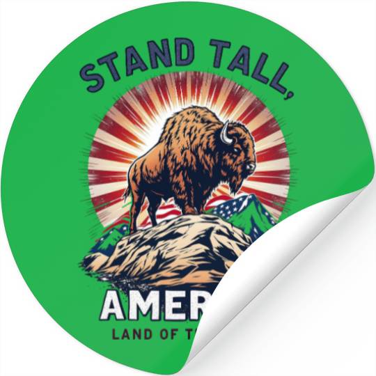 Stand Tall America Land Of The Free Buffalo Stickers