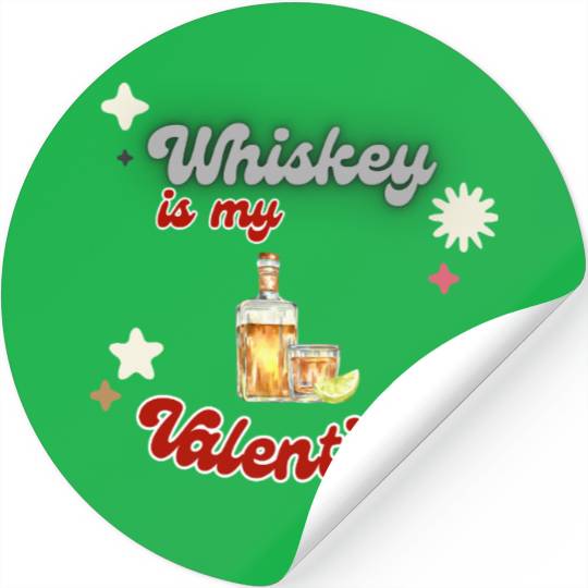 Whiskey Lovers Valentine's Design Stickers