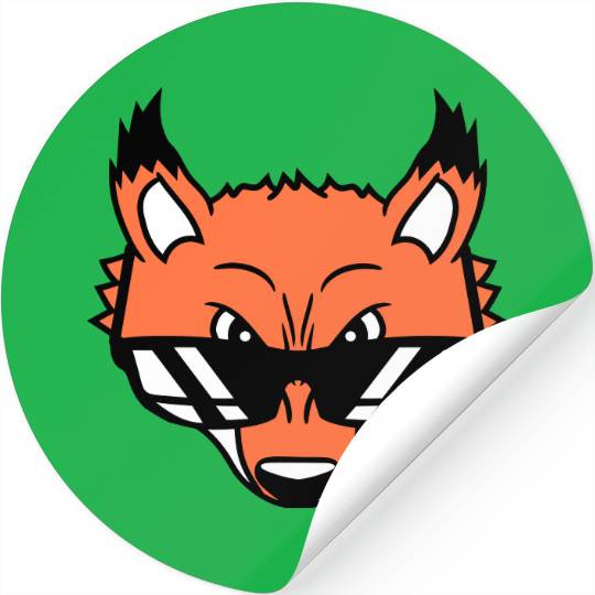 Fox Sunglasses Cool Looks Up Evil Eyes Bad Fun Boy Stickers