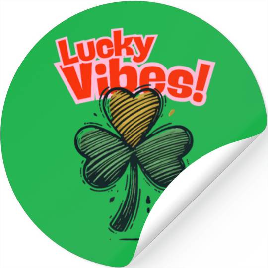 St Patricks Day - Lucky Vibes cute Men Women Kids Stickers