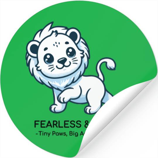Fearless lion cub Stickers
