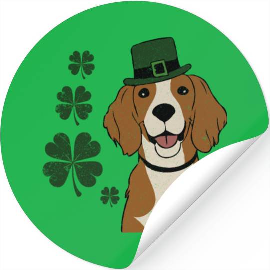 Irish Setter and four leaf clover St Patrick's Day Stickers