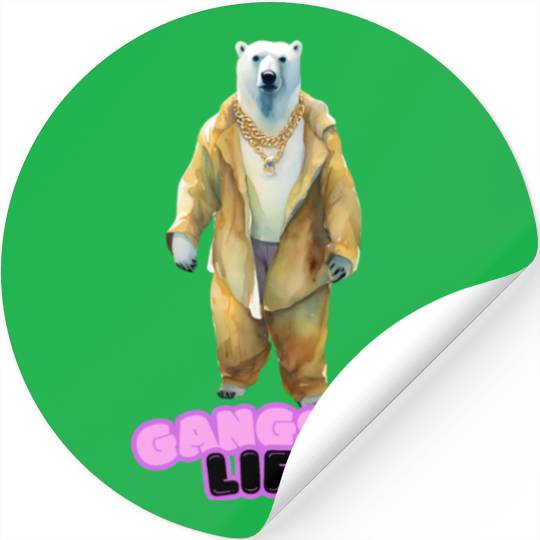 Gangsta Life Polar Bear 3 Stickers