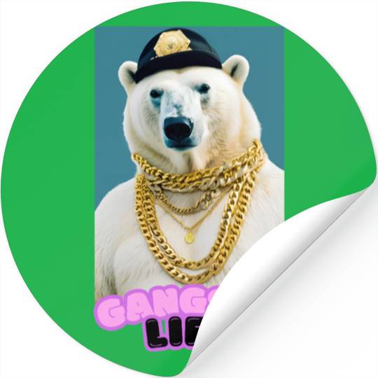 Gangsta Life Polar Bear 2 Stickers