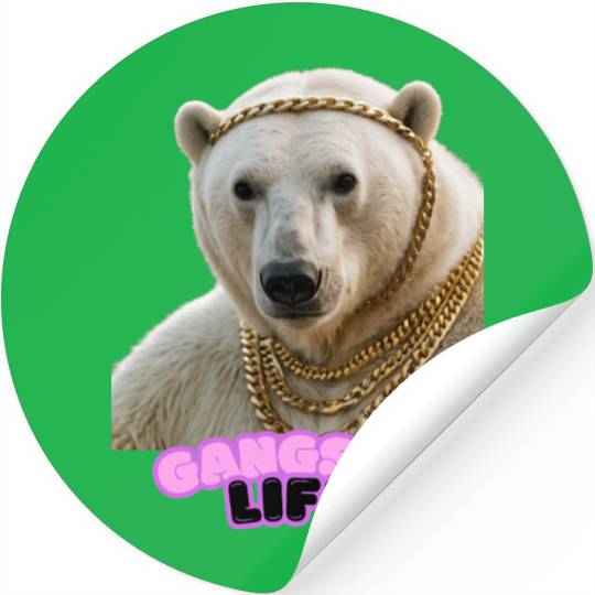 Gangsta Life Polar Bear 5 Stickers