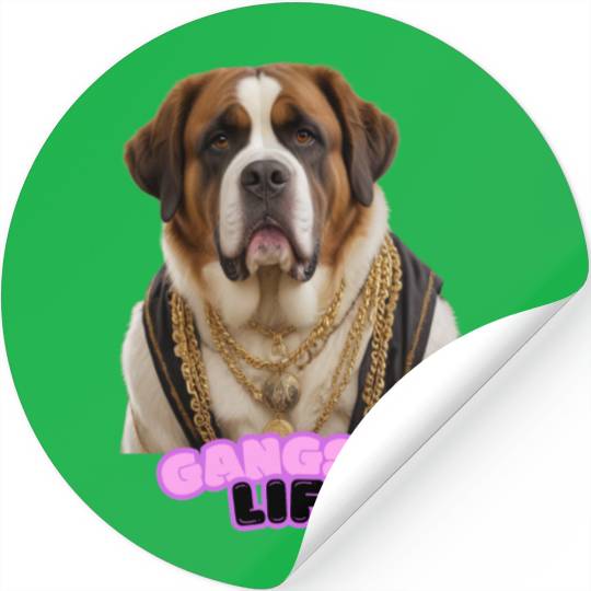 Gangsta Life Saint Bernard 2 Stickers