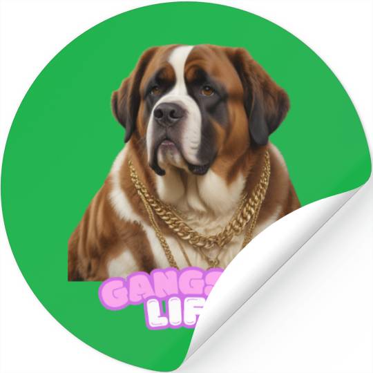 Gangsta Life Saint Bernard 4 Stickers