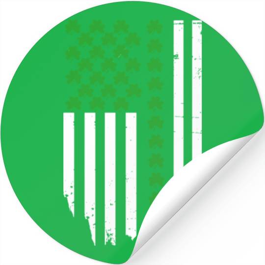 US American flag St Patricks Day Vintage Shamrocks Stickers