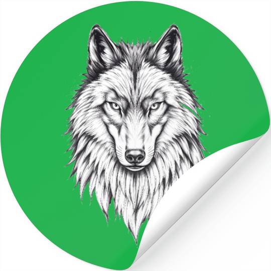 Wolf Face: Majestic and Wild Stickers