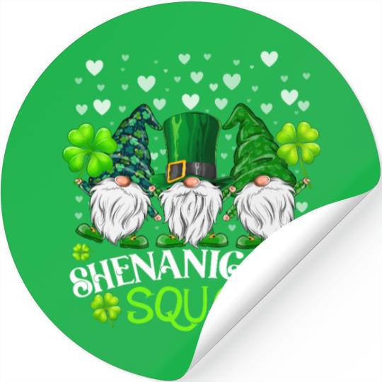 Shenanigans Squad St Patricks Day Gnomes Irish Stickers