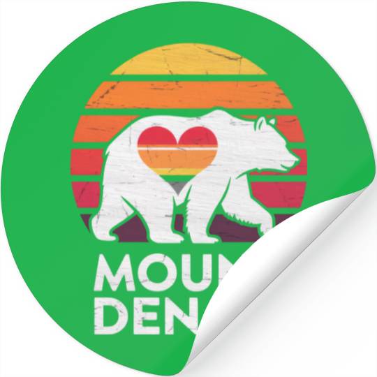 Vintage Bear Mount Denali Sunset Wilderness Stickers