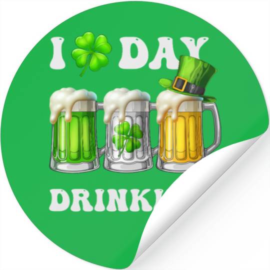 I Love Day Drinking Beer Shamrock St Patrick’s Day Stickers