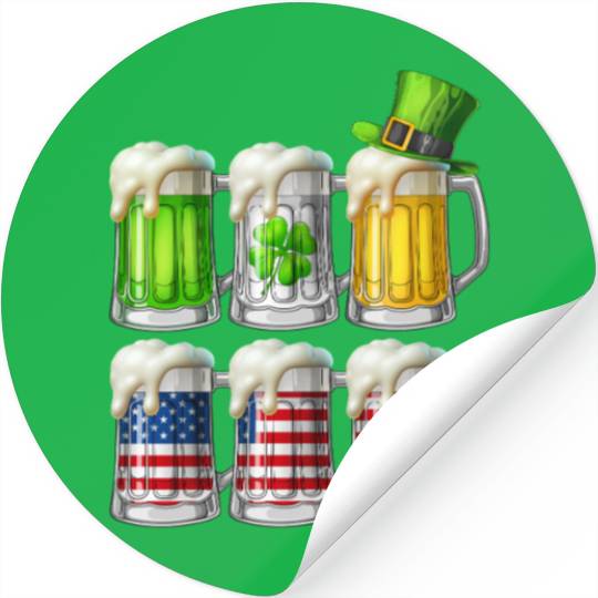 Irish USA Flag Ireland St Patrick's Day Beer Stickers