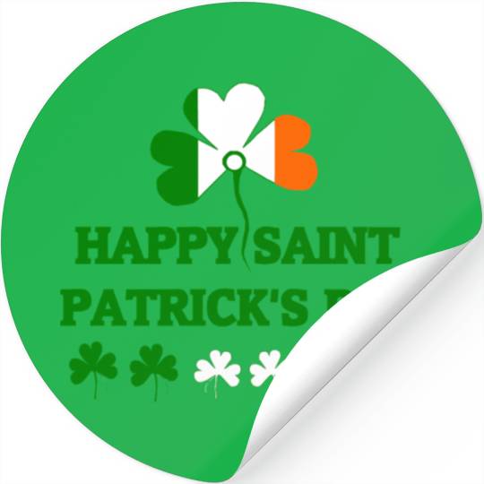 'Happy Saint Patrick's Day' Shamrock Stickers