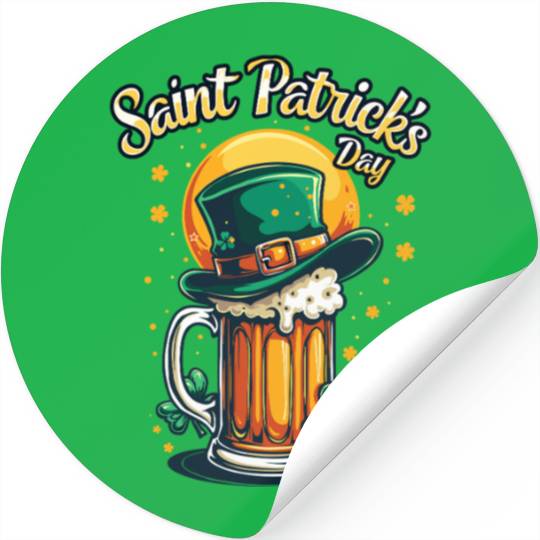 St Patrick`s Day Beer Stickers